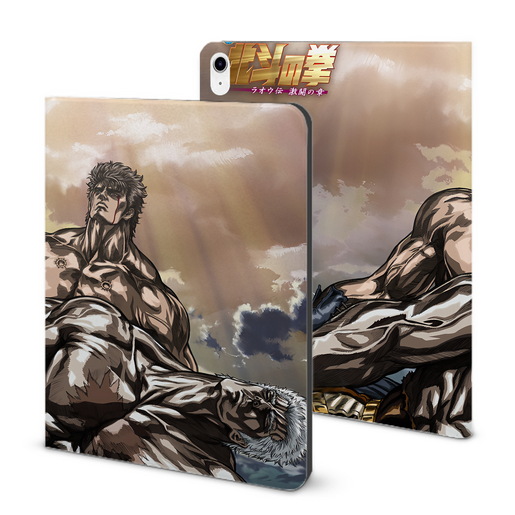 （画像用） 北斗の拳 Fist of the North Star IPad ケース ブック型 PUレザー TPU 耐衝撃 軽量 薄型 ペン収納なし 全面保護 IPad 各モデル対応